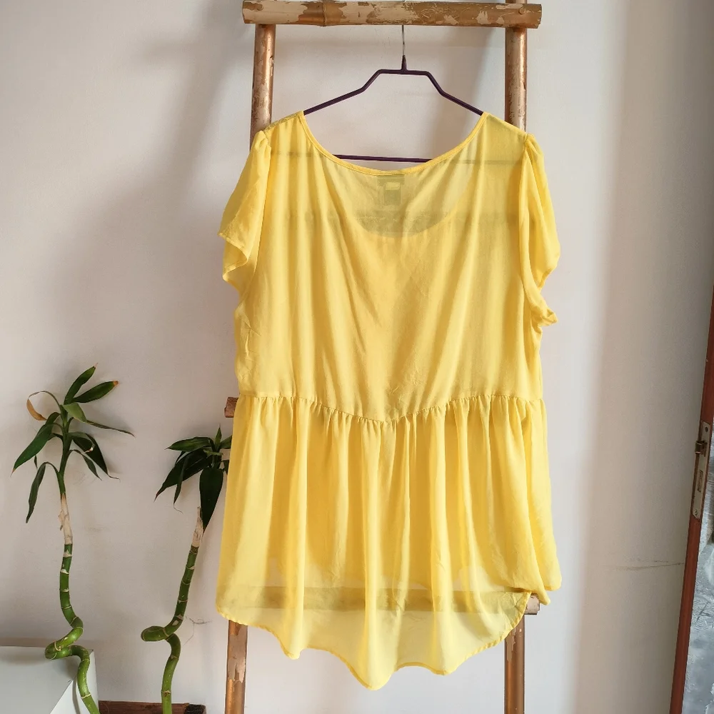 Plus Peplum Lace Flowy Top - Picture 3 of 15